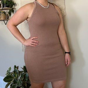 Tan Body Con Dress
